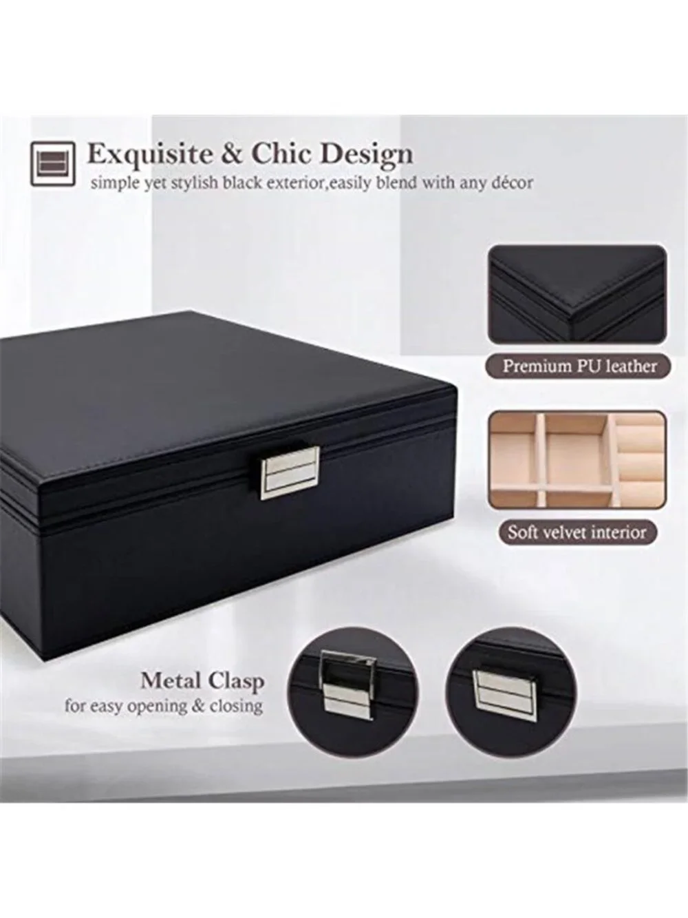 Jewelry Box Organizer Double Layer Storage Case Ring Earring Necklace Holder
